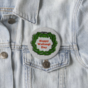 Happy Waitangi Day Fern Neuseeland Abzeichen Button
