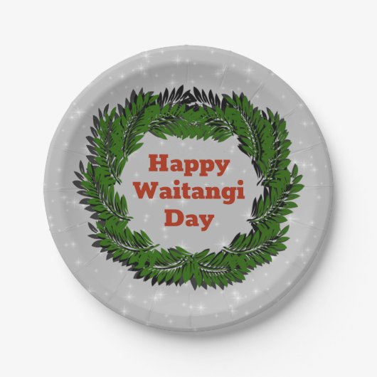 Happy Waitangi Day Fern Neuseeland Small 9" Pappteller (Vorderseite)