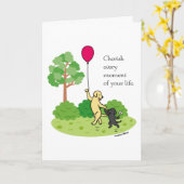 Happy Walking Labradors Cherish Karte (Gelbe Blume)