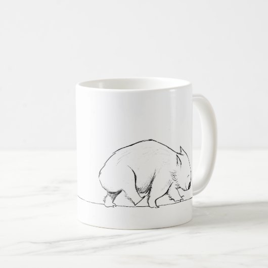 Happy Walking Wombat Kaffeetasse (VorderseiteRechts)