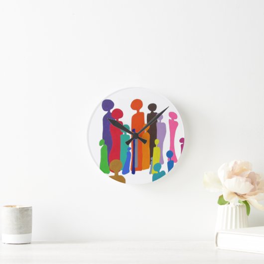 Happy Wall Clock Runde Wanduhr (Zuhause)