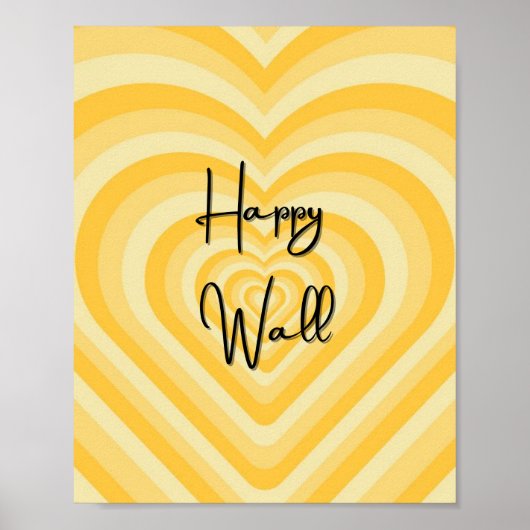 HAPPY WALL gelbe Wand-Kunstposter Poster (Vorne)