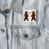 Happy Wandern im Freien Natur Grizzly Bär Button (Beispiel)
