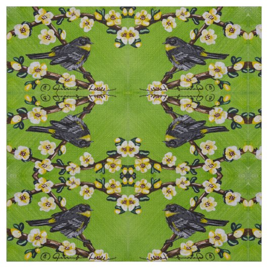 Happy Warbler Stoff (Muster)