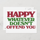 Happy Was Sie nicht beleidigt Postkarte (Vorne/Hinten)