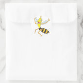 Happy Wasp Insect Runder Aufkleber (Tasche)