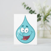 Happy Water Drop Cartoon-Charakter Postkarte (Stehend Vorderseite)