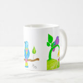 Happy Watercolor Birds Coffee Tasse (VorderseiteRechts)