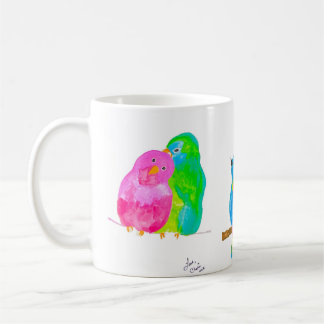Happy Watercolor Birds Coffee Tasse