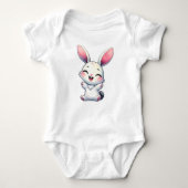 Happy Watercolor Bunny Baby Strampler (Vorderseite)