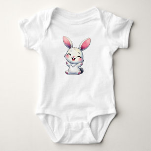 Happy Watercolor Bunny Baby Strampler