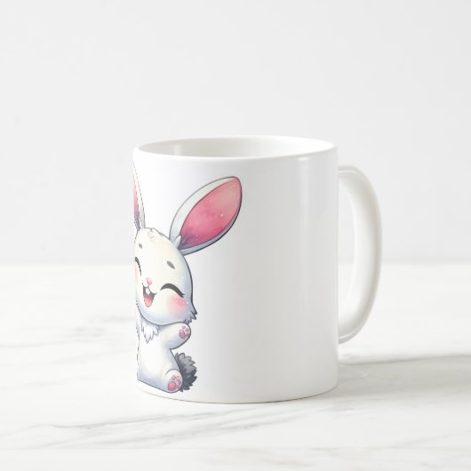 Happy Watercolor Bunny Kaffeetasse (VorderseiteRechts)
