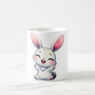 Happy Watercolor Bunny Kaffeetasse