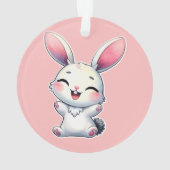 Happy Watercolor Bunny Ornament (Rückseite)