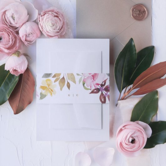 Happy Watercolor Floral Wedding Bly Band