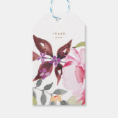 Happy Watercolor Florals Gastgeschenk Hochzeit Geschenkanhänger (Vorderseite)