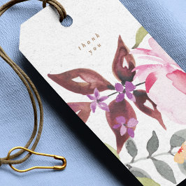 Happy Watercolor Florals Gastgeschenk Hochzeit Geschenkanhänger