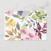 Happy Watercolor Florals Hochzeitsempfang Begleitkarte (Rückseite)