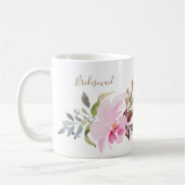 Happy Watercolor Florals Wedding Bridesmaid Kaffeetasse (Links)