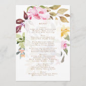 Happy Watercolor Florals Wedding Menükarte (Vorderseite)
