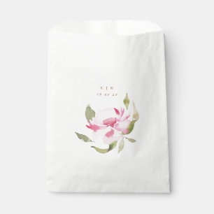 Happy Watercolor Florals Wedding Monogram Geschenktütchen