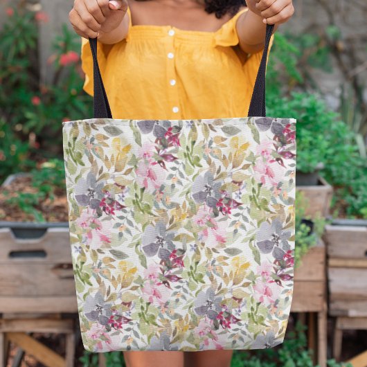 Happy Watercolor Florals Wedding Party Tasche