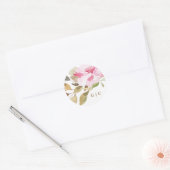 Happy Watercolor Florals Wedding Runder Aufkleber (Umschlag)