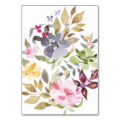 Happy Watercolor Florals Wedding Tischnummer (Rückseite)