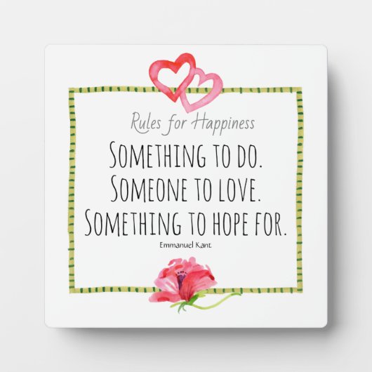 Happy Watercolor Hearts/Poppy Inspiration Fotoplatte (Vorderseite)