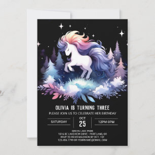 Happy Watercolor Horse Birthday Einladung