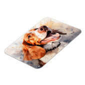 Happy Watercolor Hunde Kunst drucken Magnet (Linke Seite)