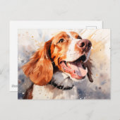 Happy Watercolor Hunde Kunst drucken Postkarte (Vorne/Hinten)