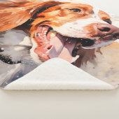 Happy Watercolor Hunde Kunst drucken Sherpadecke (3/4)