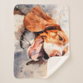 Happy Watercolor Hunde Kunst drucken Sherpadecke (Vorderseite)