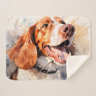 Happy Watercolor Hunde Kunst drucken Sherpadecke