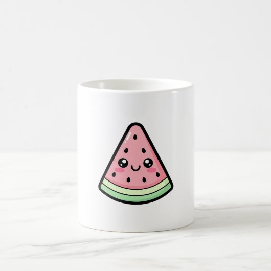 Happy Watermelon – Cute Kawaii Illustration Kaffeetasse (Mittel)
