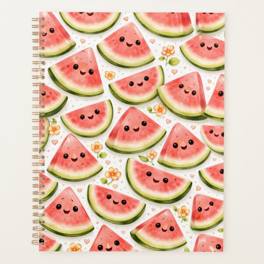 Happy Watermelon Planner Cover – Kawaii Watermelon Planer (Vorderseite)