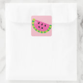 Happy Watermelon Quadratischer Aufkleber (Tasche)