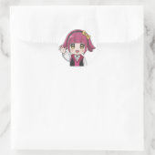 "Happy Wave Anime Sticker" Runder Aufkleber (Tasche)