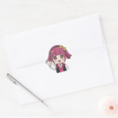 "Happy Wave Anime Sticker" Runder Aufkleber (Umschlag)