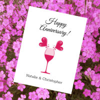 Happy Wedding Anniversary Butterfells Weinglas