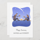 Happy Wedding Anniversary Campfire Couple Card (Vorne/Hinten)