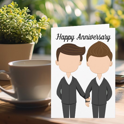 Happy Wedding Anniversary Gay Men Couple Karte