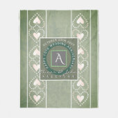 "Happy Wedding Anniversary" Gray Monogram mit Herz Fleecedecke (Vorderseite)