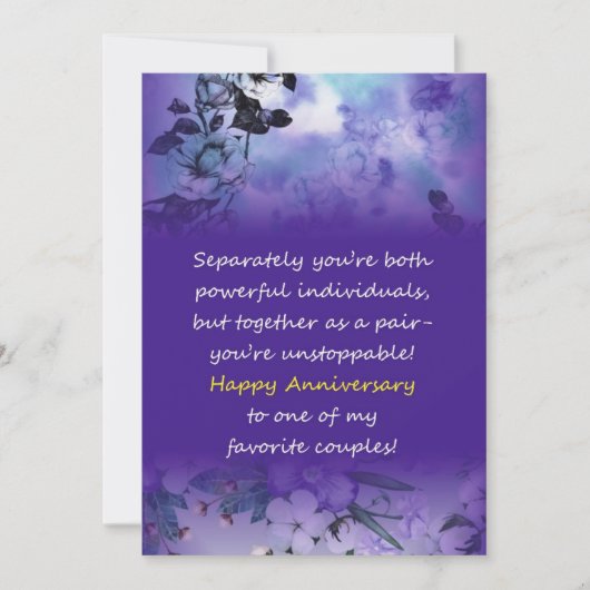 Happy Wedding Anniversary Gruß für Paar Einladung (Vorderseite)