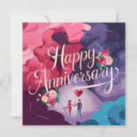Happy Wedding Anniversary Karten Elegant