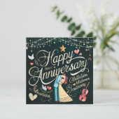 Happy Wedding Anniversary Karten Elegant (Stehend Vorderseite)