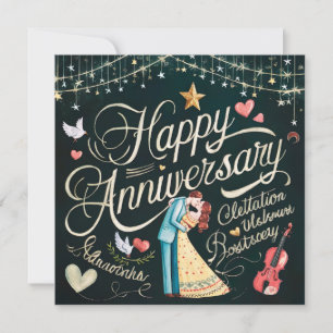 Happy Wedding Anniversary Karten Elegant