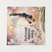 Happy Wedding Anniversary Mural #2 Wandteppich (Vorderseite (Horizontal))
