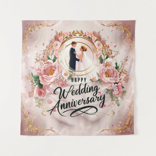 Happy Wedding Anniversary Mural #5 Wandteppich (Vorderseite)